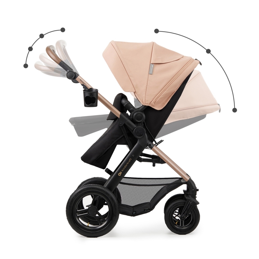KINDERKRAFT - Poussette combinée 3en1 MOOV 2 AIR Sand beige + siège auto MINK PRO