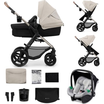 KINDERKRAFT - Poussette combinée 3en1 MOOV 2 Moonlight gris + siège auto MINK PRO