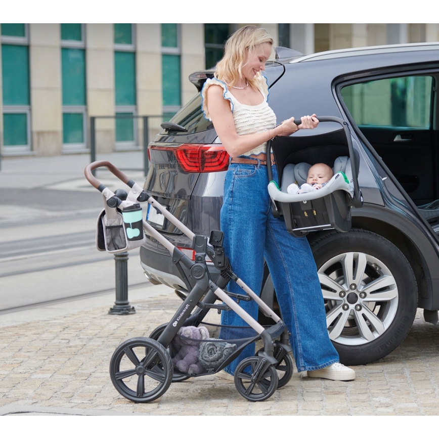 KINDERKRAFT - Poussette combinée 3en1 MOOV 2 Moonlight gris + siège auto MINK PRO