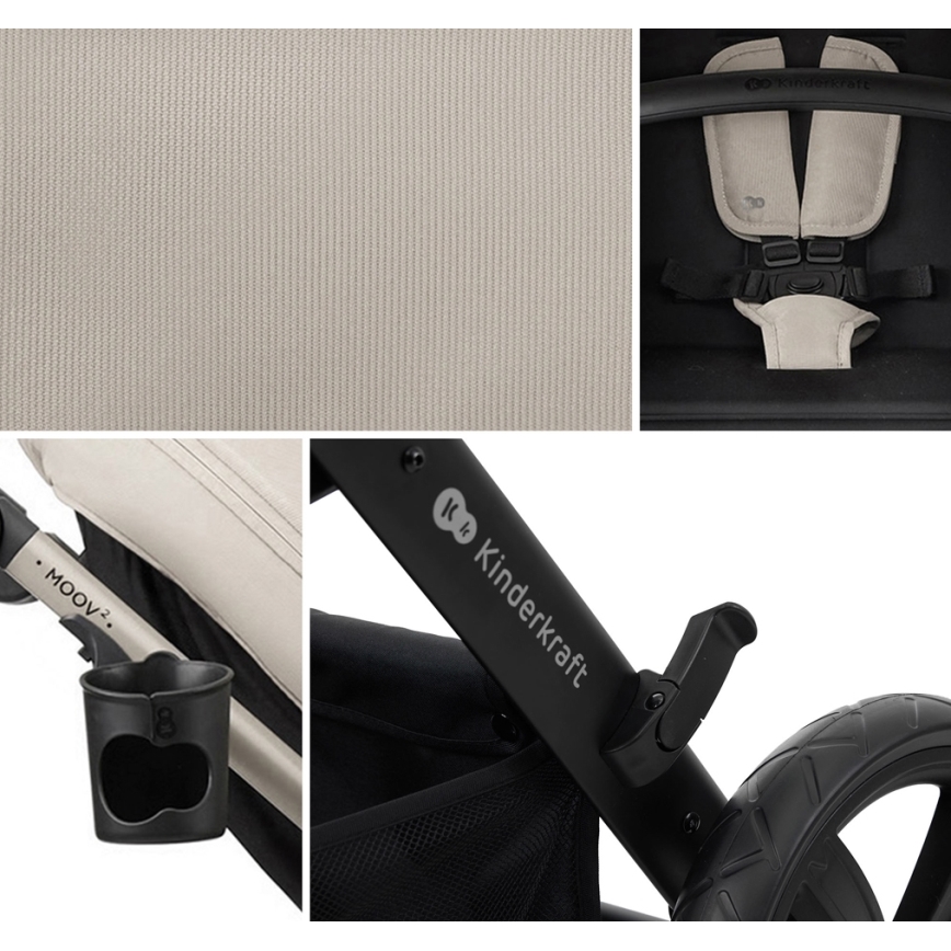 KINDERKRAFT - Poussette combinée 3en1 MOOV 2 Moonlight gris + siège auto MINK PRO