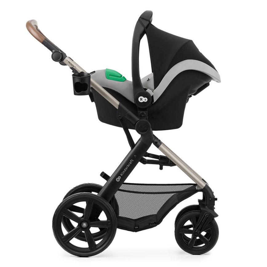 KINDERKRAFT - Poussette combinée 3en1 MOOV 2 Moonlight gris + siège auto MINK PRO