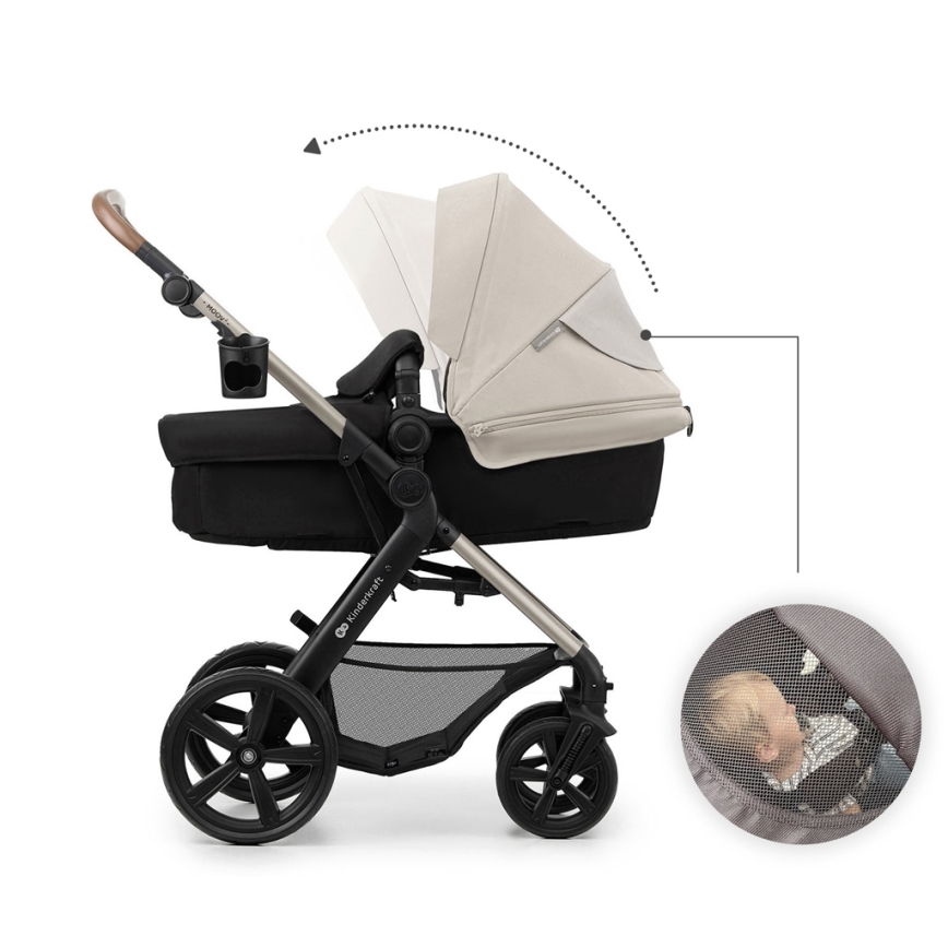 KINDERKRAFT - Poussette combinée 3en1 MOOV 2 Moonlight gris + siège auto MINK PRO