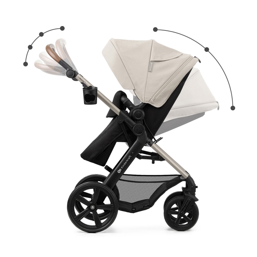 KINDERKRAFT - Poussette combinée 3en1 MOOV 2 Moonlight gris + siège auto MINK PRO