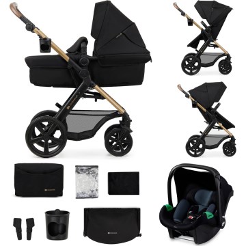 KINDERKRAFT - Poussette combinée 3en1 MOOV 2 Pure noir + siège auto MINK PRO
