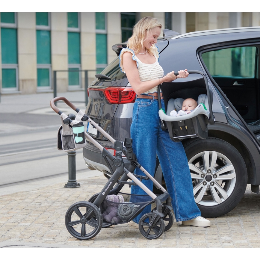 KINDERKRAFT - Poussette combinée 3en1 MOOV 2 Sand beige + siège auto MINK PRO