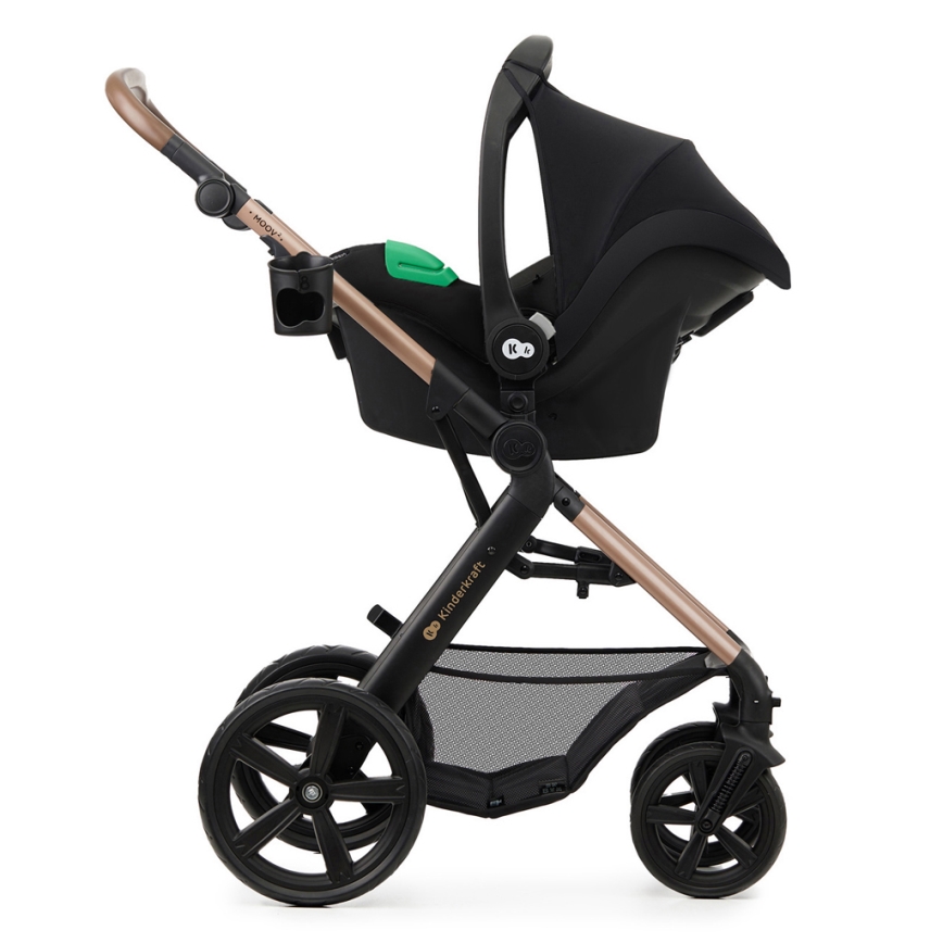 KINDERKRAFT - Poussette combinée 3en1 MOOV 2 Sand beige + siège auto MINK PRO