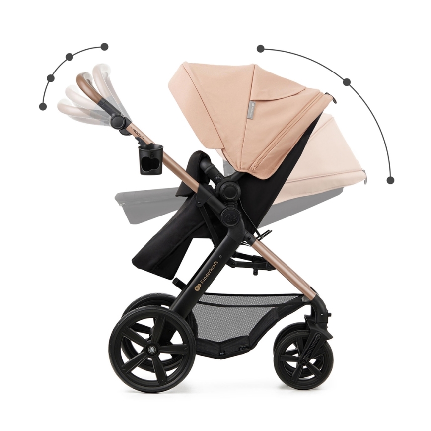 KINDERKRAFT - Poussette combinée 3en1 MOOV 2 Sand beige + siège auto MINK PRO