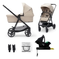 KINDERKRAFT - Poussette combinée 4en1 NEWLY Classique beige + siège auto MINK PRO avec base ISOFIX