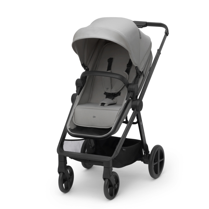 KINDERKRAFT - Poussette combinée 4v1 NEWLY Classic gris + siège auto MINK PRO avec base ISOFIX