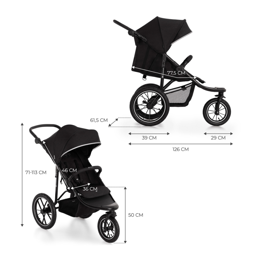 KINDERKRAFT - Poussette de sport HELSI2 noire