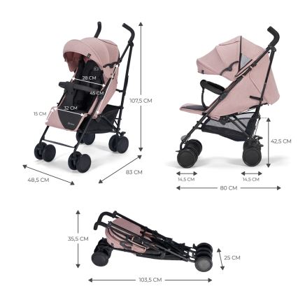 KINDERKRAFT - Poussette SIESTA Pink princesse