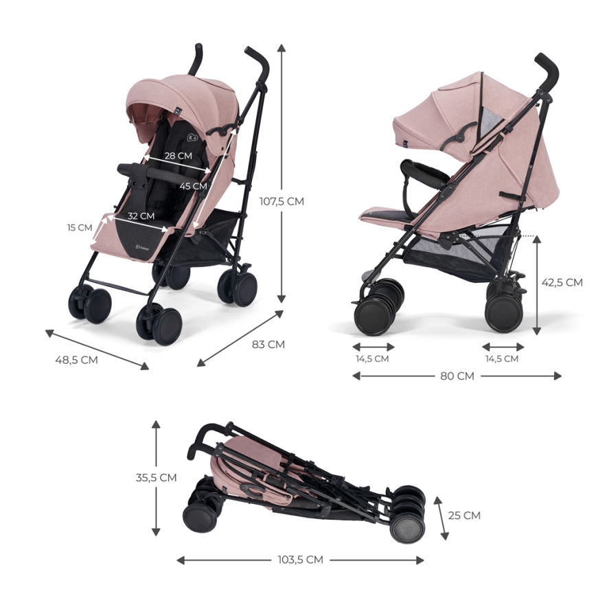 KINDERKRAFT - Poussette SIESTA Pink princesse