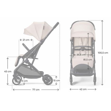 KINDERKRAFT - Poussette sportive INDY 3 Misty Beige