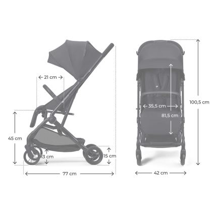 KINDERKRAFT - Poussette sportive INDY 3 Noir charbon
