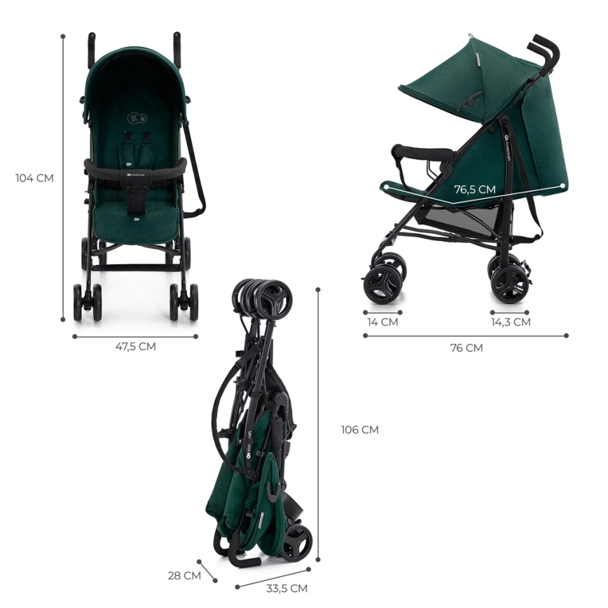 KINDERKRAFT - Poussette TIK Green forêt