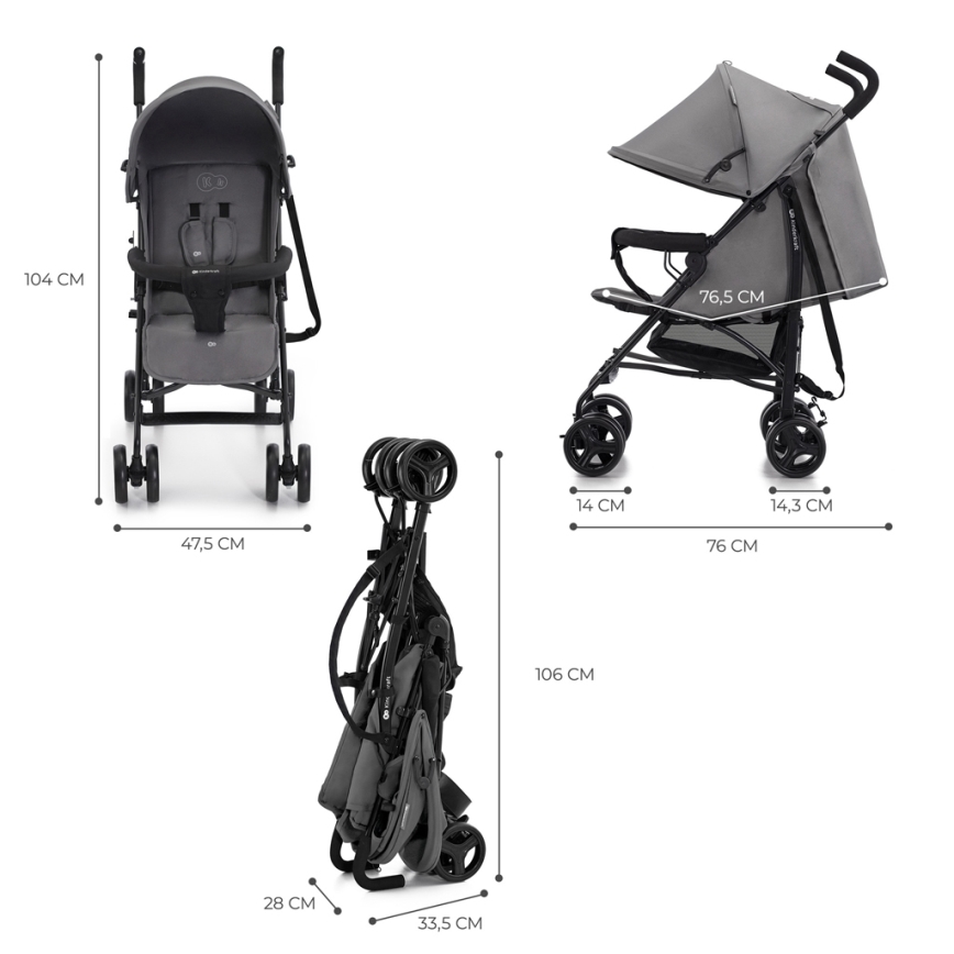 KINDERKRAFT - Poussette TIK Stone gris