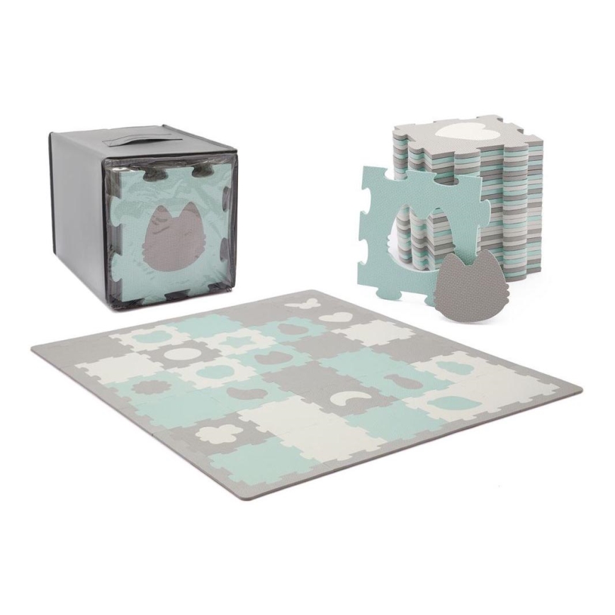 KINDERKRAFT - Puzzle en mousse LUNO 30 pièces gris/menthe