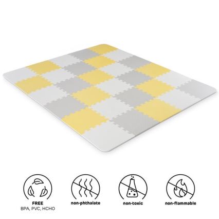 KINDERKRAFT - Puzzle en mousse LUNO 30pcs gris/jaune