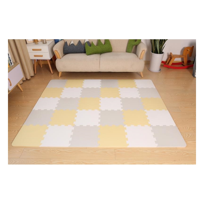 Kinderkraft Tapis puzzle enfant Luno mousse, jaune