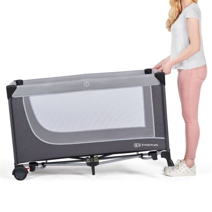 KINDERKRAFT SELECT - Berceau de voyage LEODY gris