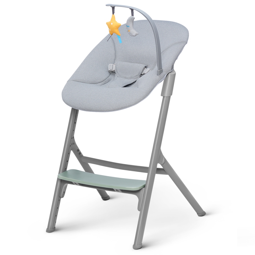 KINDERKRAFT SELECT - Chaise haute 3 en 1 pour enfant LIVY Premium Olive green + transat CALMEE