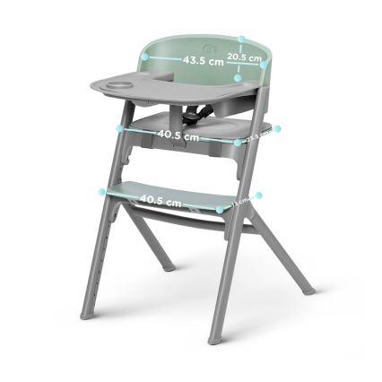 KINDERKRAFT SELECT - Chaise haute 3 en 1 pour enfant LIVY Premium Olive green + transat CALMEE