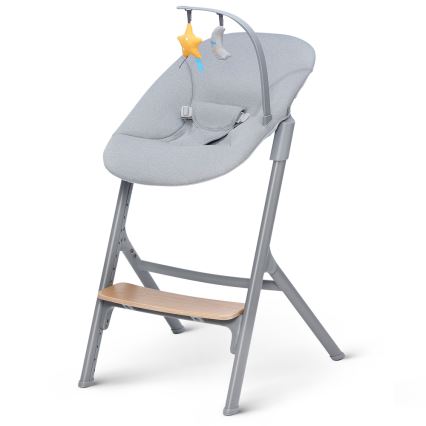 KINDERKRAFT SELECT - Chaise haute enfant 3 en 1 LIVY Premium chêne + transat pour bébé CALMEE