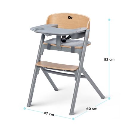 KINDERKRAFT SELECT - Chaise haute enfant 3 en 1 LIVY Premium chêne + transat pour bébé CALMEE