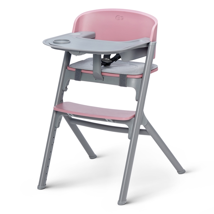 KINDERKRAFT SELECT - Chaise haute 3 en 1 pour enfant LIVY Premium Aster pink + transat CALMEE