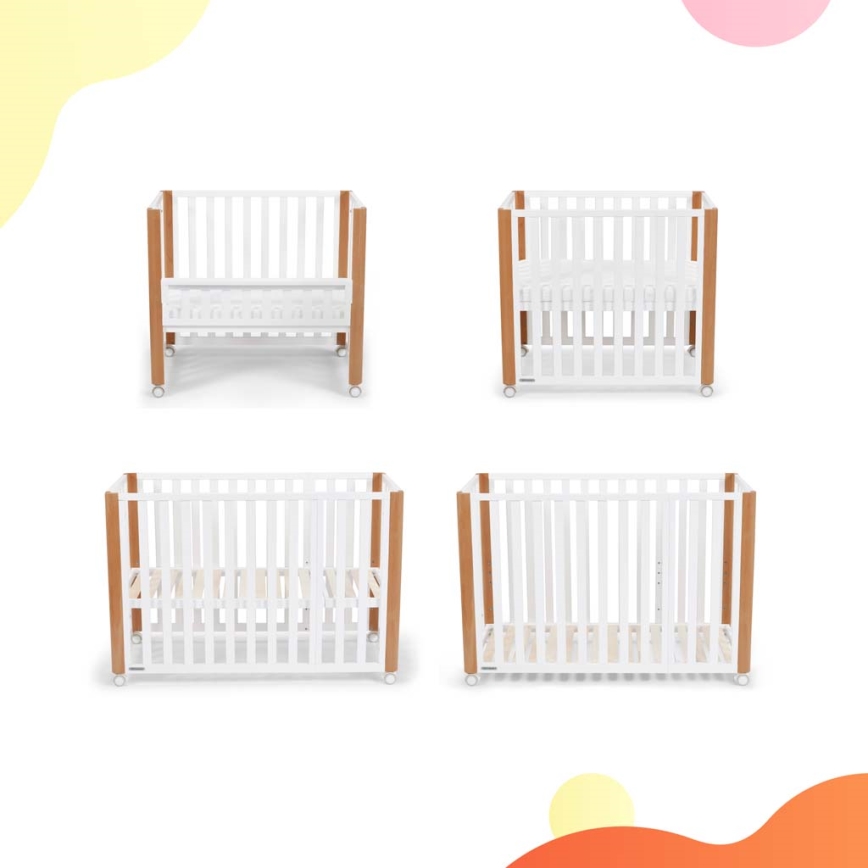 KINDERKRAFT SELECT - Lit bébé 4 en 1 KOYA Premium hêtre/pin