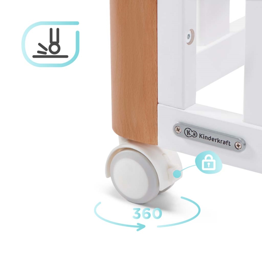 KINDERKRAFT SELECT - Lit bébé 4 en 1 KOYA Premium hêtre/pin