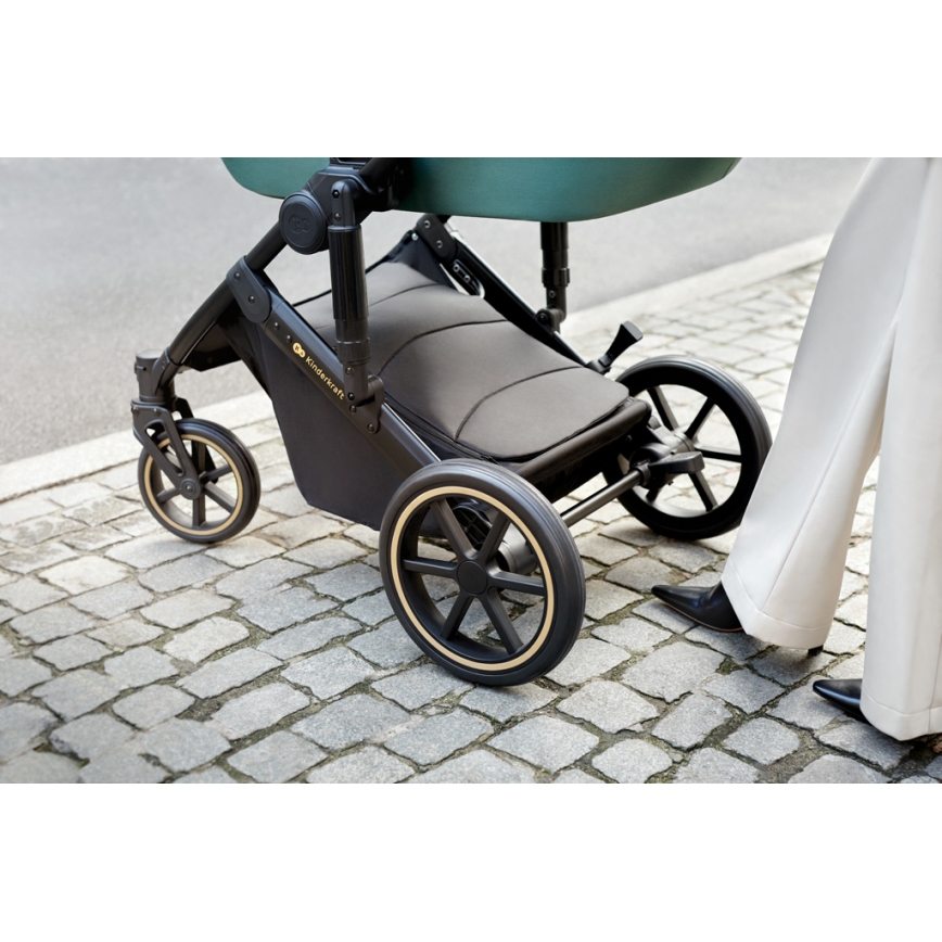 KINDERKRAFT SELECT - Poussette combinée 3en1 PRIME 2 Premium Dark vert + siège auto