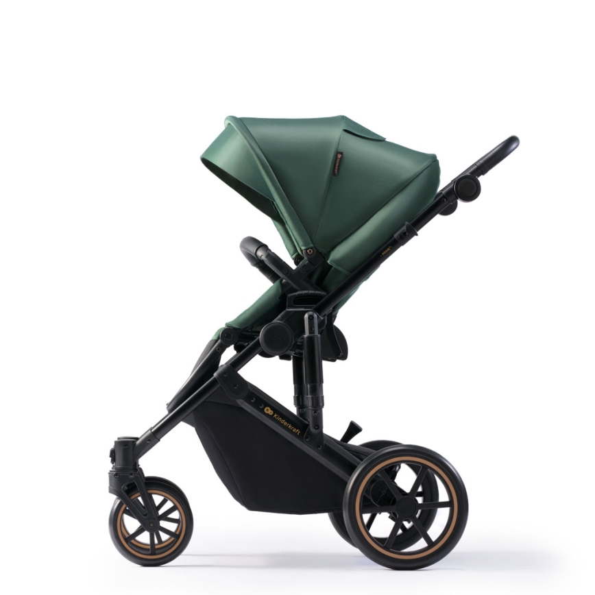 KINDERKRAFT SELECT - Poussette combinée 3en1 PRIME 2 Premium Dark vert + siège auto