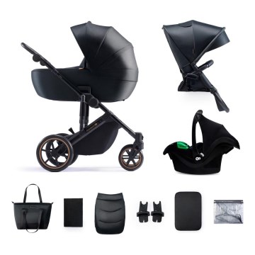KINDERKRAFT SELECT - Poussette combinée 3en1 PRIME 2 Premium Venezian noir + siège auto