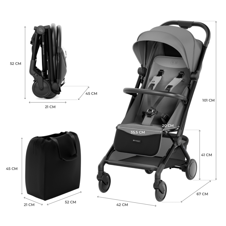 KINDERKRAFT SELECT - Poussette PILOT 2 gris