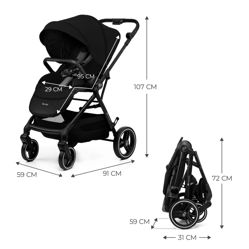 KINDERKRAFT SELECT - Poussette sportive YOXI Noir pur