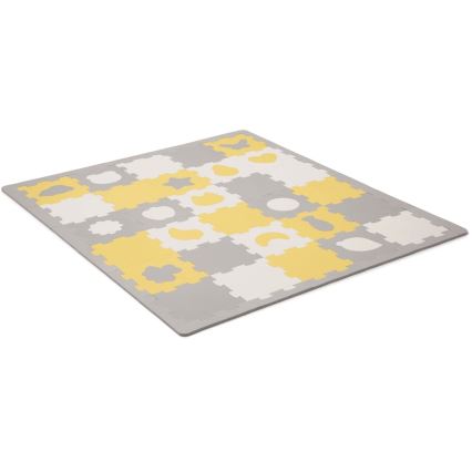 KINDERKRAFT - Puzzle en mousse LUNO 30 pièces gris/jaune