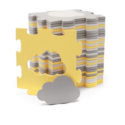 KINDERKRAFT - Puzzle en mousse LUNO 30 pièces gris/jaune