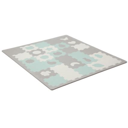 KINDERKRAFT - Puzzle en mousse LUNO 30 pièces gris/menthe