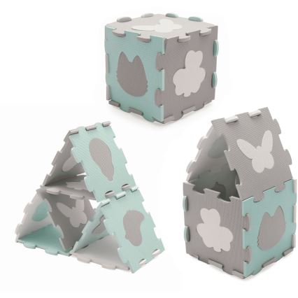 KINDERKRAFT - Puzzle en mousse LUNO 30 pièces gris/menthe