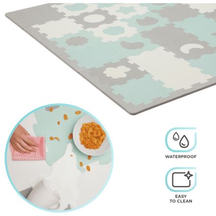 KINDERKRAFT - Puzzle en mousse LUNO 30 pièces gris/menthe