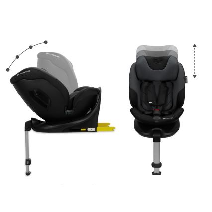 KINDERKRAFT SELECT - Siège auto avec base pivotante I-FIX (40-150 cm) Noir graphite