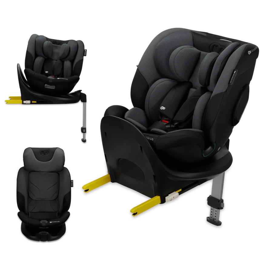 KINDERKRAFT SELECT - Siège auto avec base pivotante I-FIX (40-150 cm) Noir graphite
