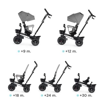 KINDERKRAFT - Tricycle enfant 5en1 SPINSTEP gris