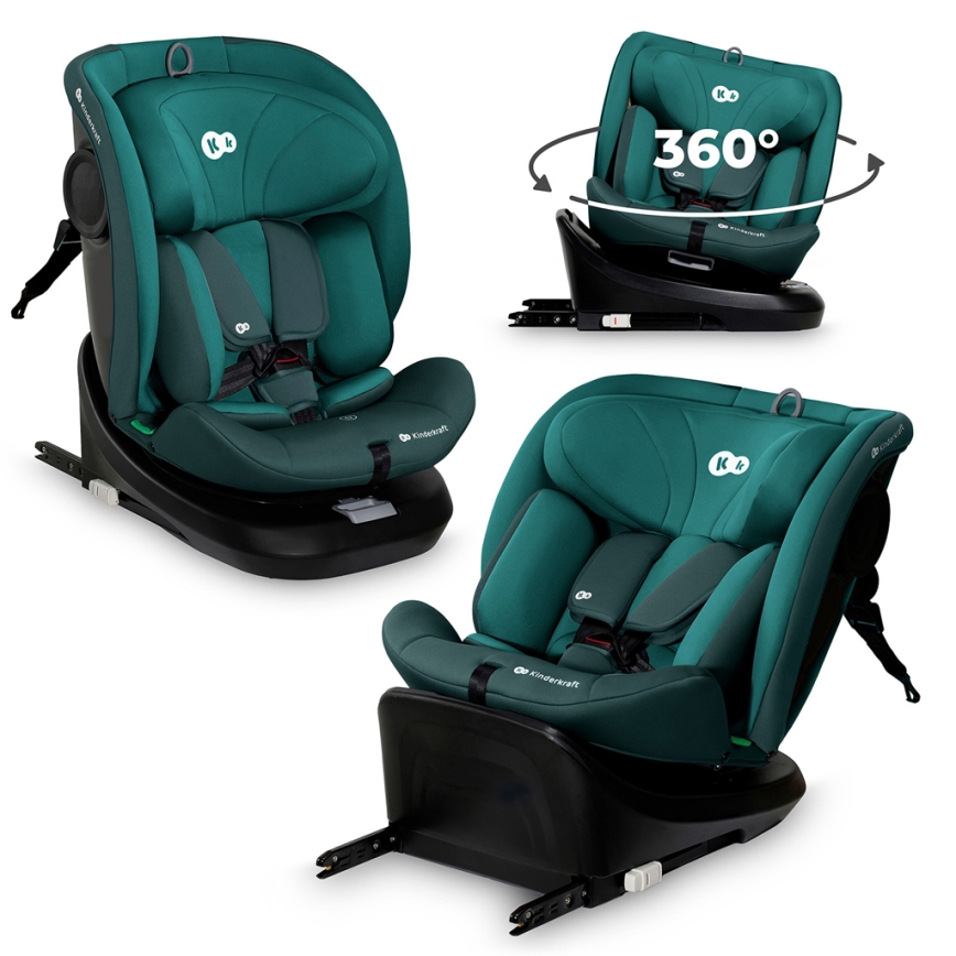 KINDERKRAFT - Siège-auto avec base pivotante I-GROW i-Size 40-150 cm turquoise