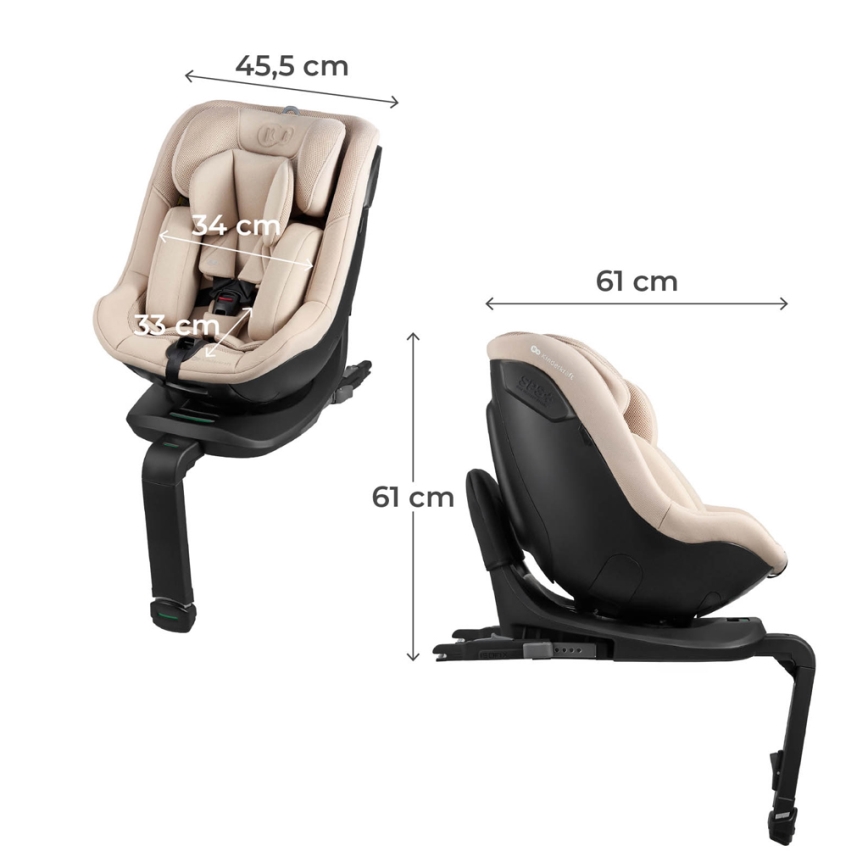 KINDERKRAFT - Siège auto avec base pivotante I-GUARD i-Size 40-105 cm beige