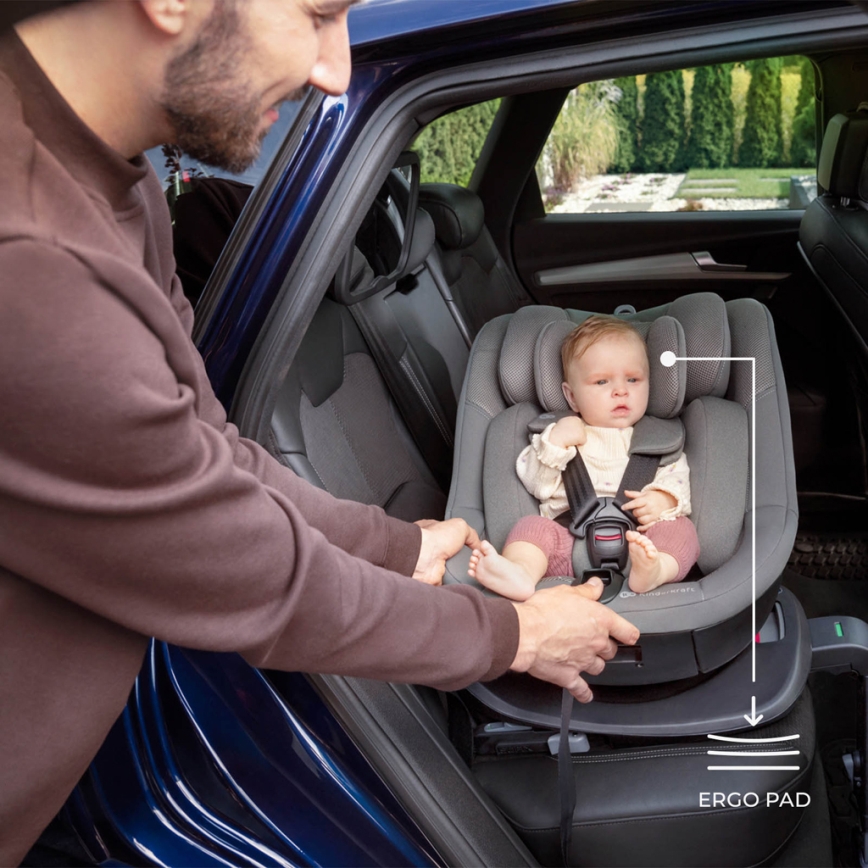 KINDERKRAFT - Siège-auto avec base pivotante I-GUARD i-Size 40-105 cm gris