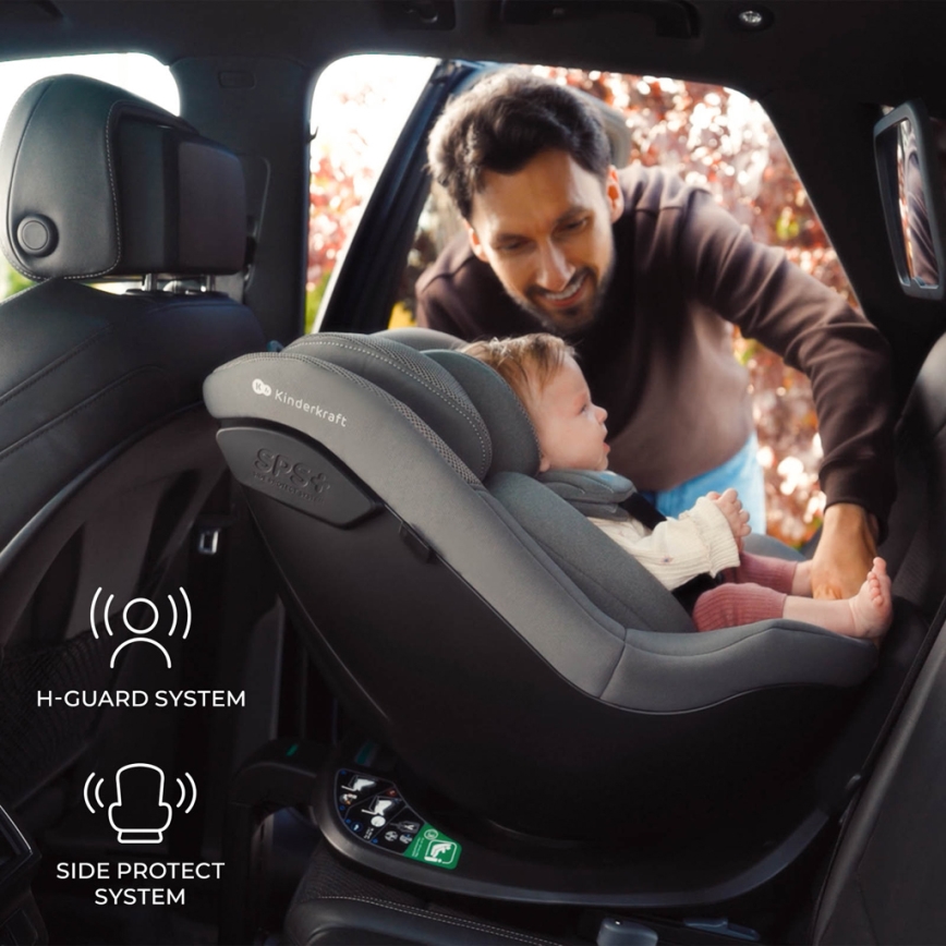 KINDERKRAFT - Siège-auto avec base pivotante I-GUARD i-Size 40-105 cm gris
