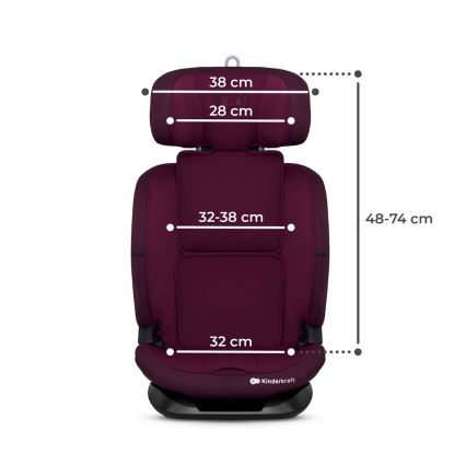 KINDERKRAFT - Siège auto ONETO 3 i-Taille (76-150 cm) + Isofix Cherry pearl