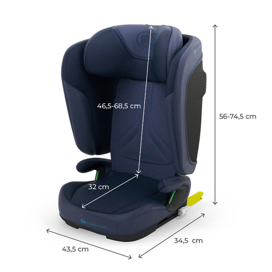 KINDERKRAFT - Siège-auto pliable UNITY 2 i-Size 100-150 cm bleu foncé